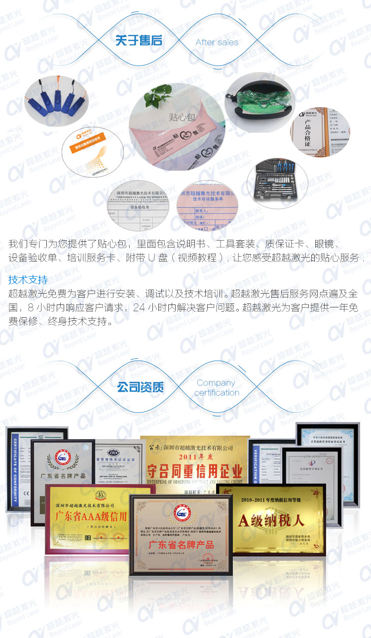 20W光纖激光打標機售后與資質